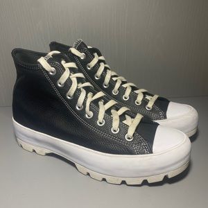 Converse Chuck Taylor Leather Lugged High Tops Size 10.5